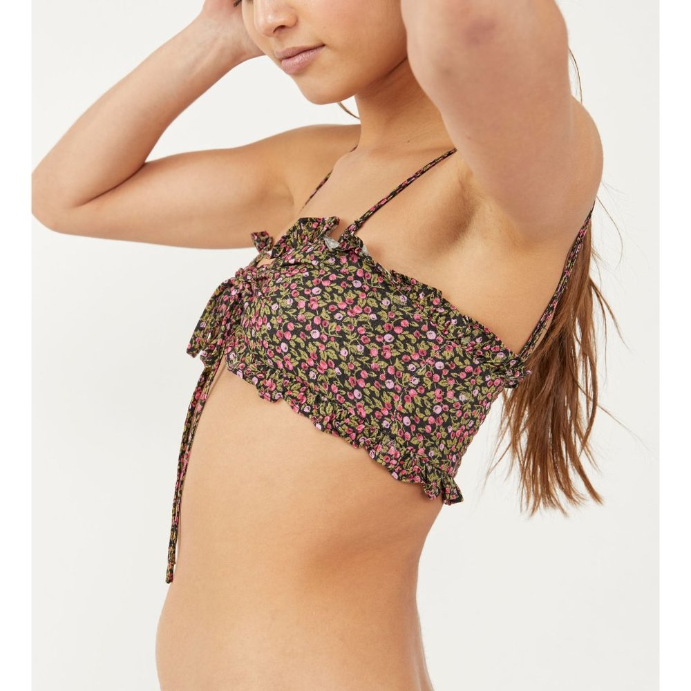 🎉LAST CHANCE🎉 NWT Free People Picnic Bandeau Bra / Black Combo - Picture 2 of 6